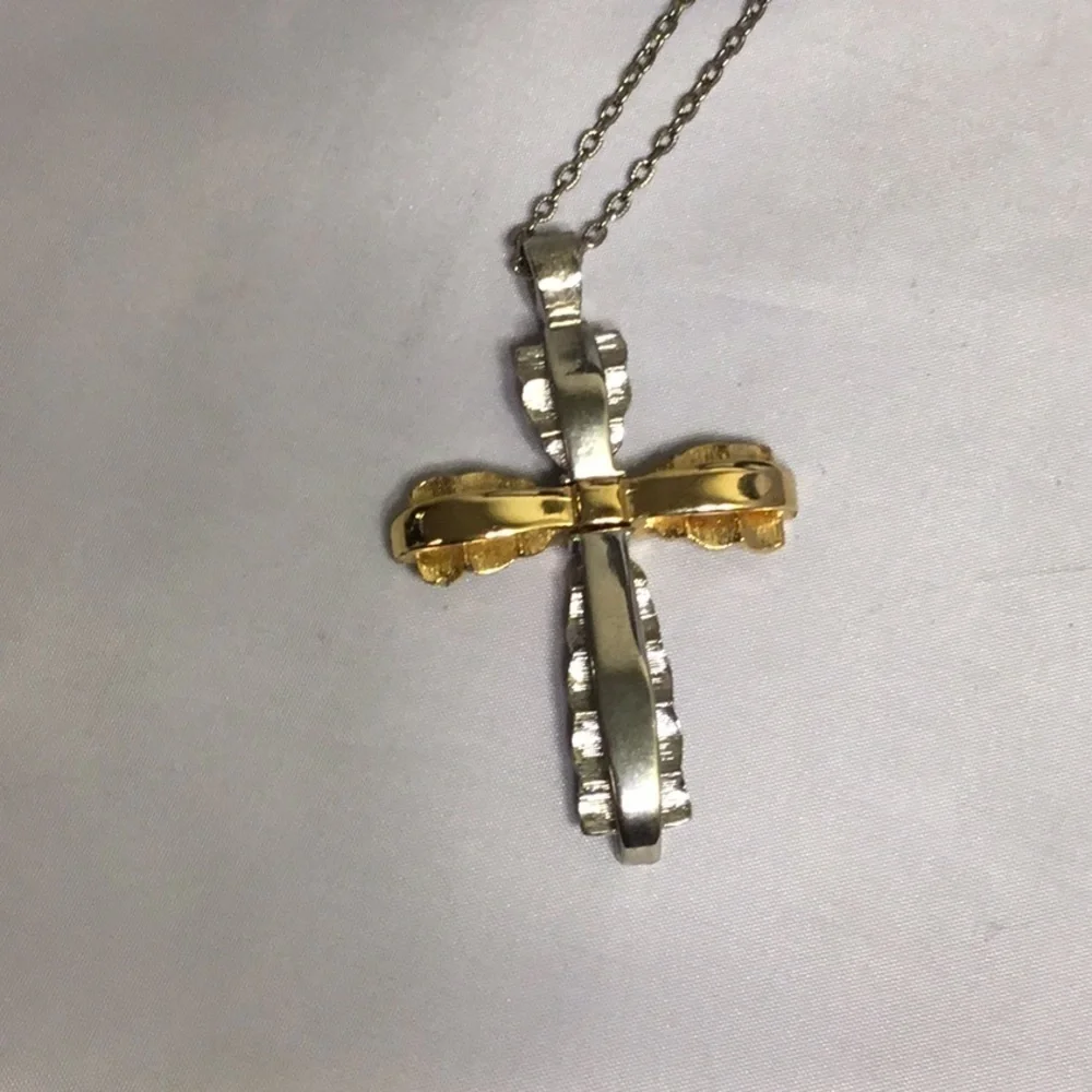 GOLD & SILVER‎ CROSS NECKLACE